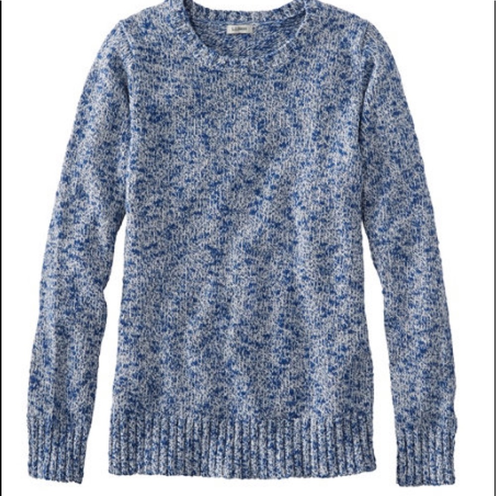 LL Bean Womens Blue/White Marled Sweater. XS. EUC